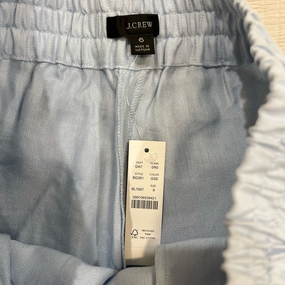 NWT JCrew Light Blue Full-length linen-blend pant - Picture 4 of 7